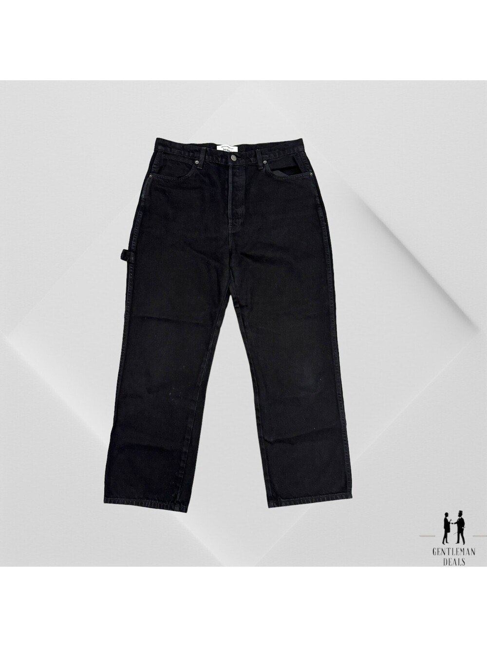Reformation Twill Women’s Black Carpenter Cargo  Utility Jeans Size 31 w x 27